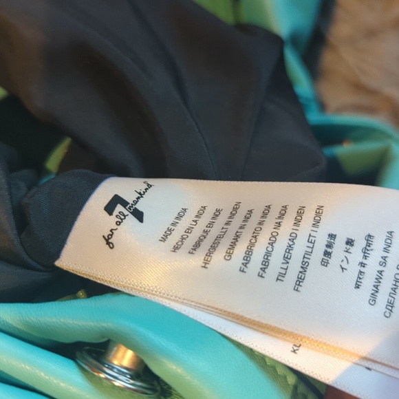 7 For All Mankind Turquoise Sleeveless Jumpsuit New W/O Tags Genuine Leather W26 - Picture 5 of 6